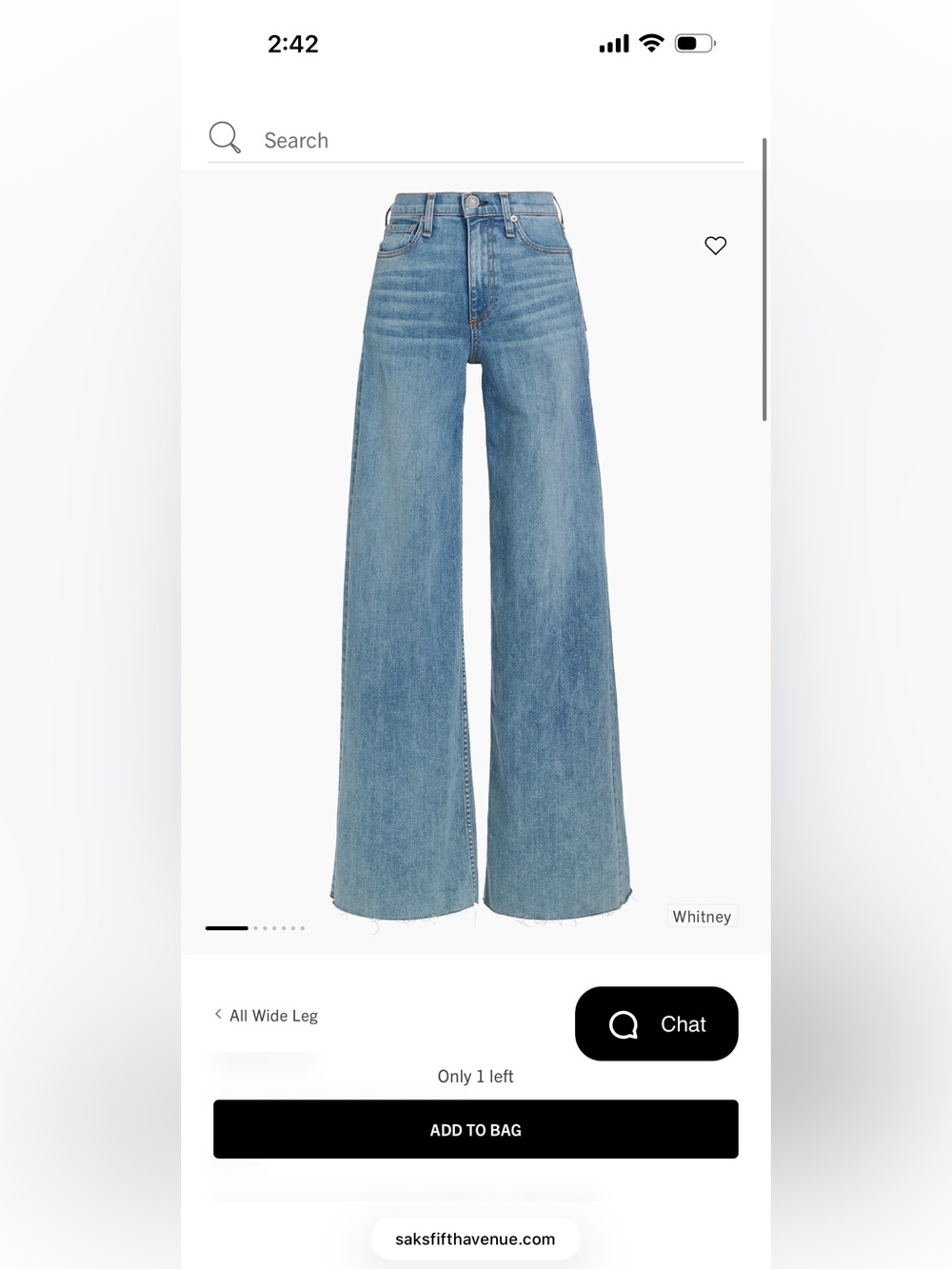 Rag & Bone - Light Blue High-Rise, Wide- Leg Stretch Denim Jeans - Size 29